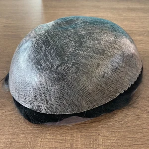 Doğal saç çizgisi Peruk dayanıklı, ince tenli, tam Pu Taban, erkek saç, insan saçı peruk kül kahverengi Düz Adam, Saç Sistemi Bir Protezdir Erkek-insan peruğunun ilk 10 satışı-no. 6