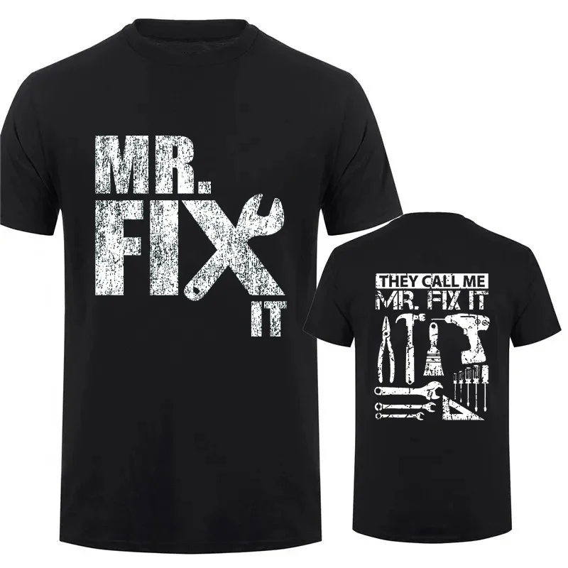 They Call Me Mr Fix It Śmieszne koszulki Ręcznie wykonany tata Repairman Ojciec TShirt Oryginalny T Shirt Odzież męska Oversized Graphic Gift