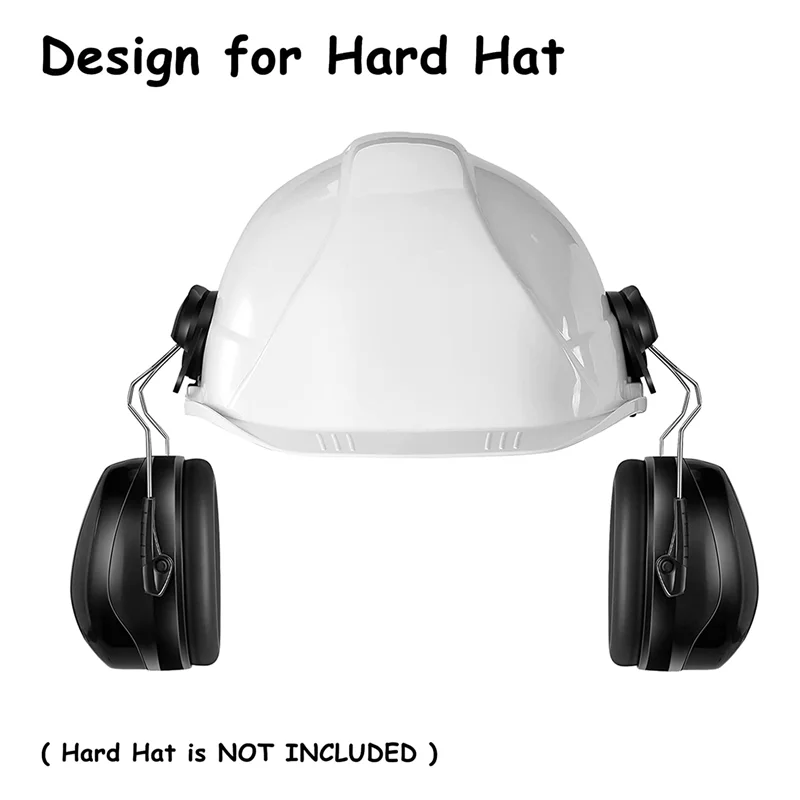 

Cap-Mounted Ear Muff, NRR 22DB Adjustable Hard Hat Ear Muffs, Comfortable Cap Mounted Hearing Protection-B12B