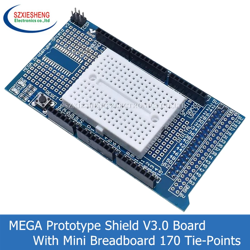 MEGA 2560 R3 Proto Prototype Shield V3.0 Expansion Development Board + Mini PCB Breadboard 170 Tie-Points For Arduino DIY