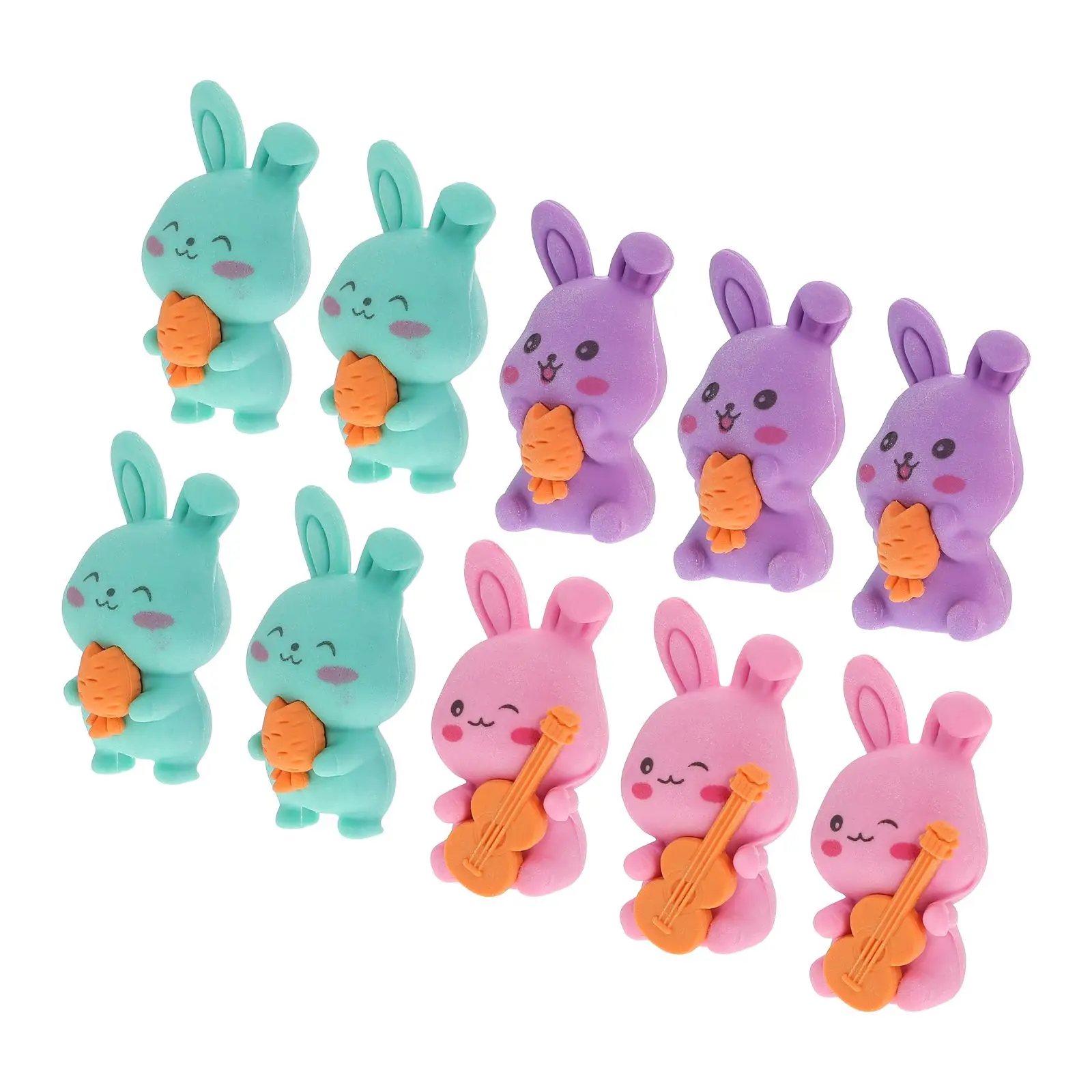 10 sztuk królik gumki śliczne dziecięce artykuły szkolne Mini kształt prezenty upominki na przyjęcie akcesoria studenckie zasoby nauczyciela kreskówka