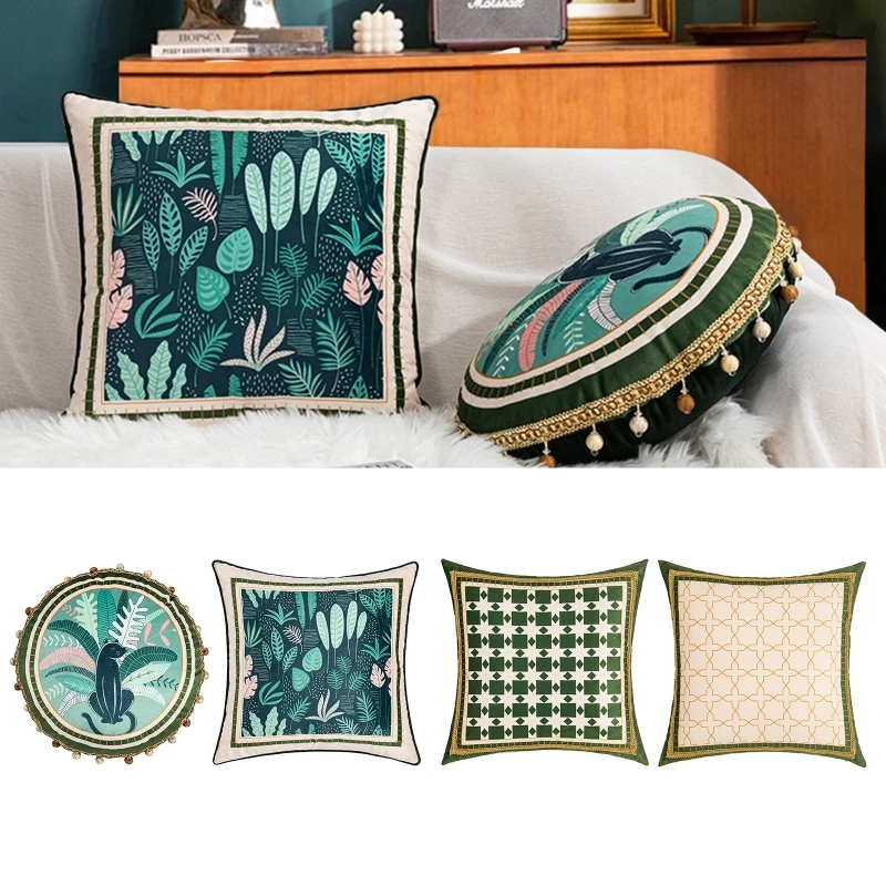 KX4B Throw Pillow Cover Decorative Bohemian Style Cushion Cover Throw Pillows for Cas