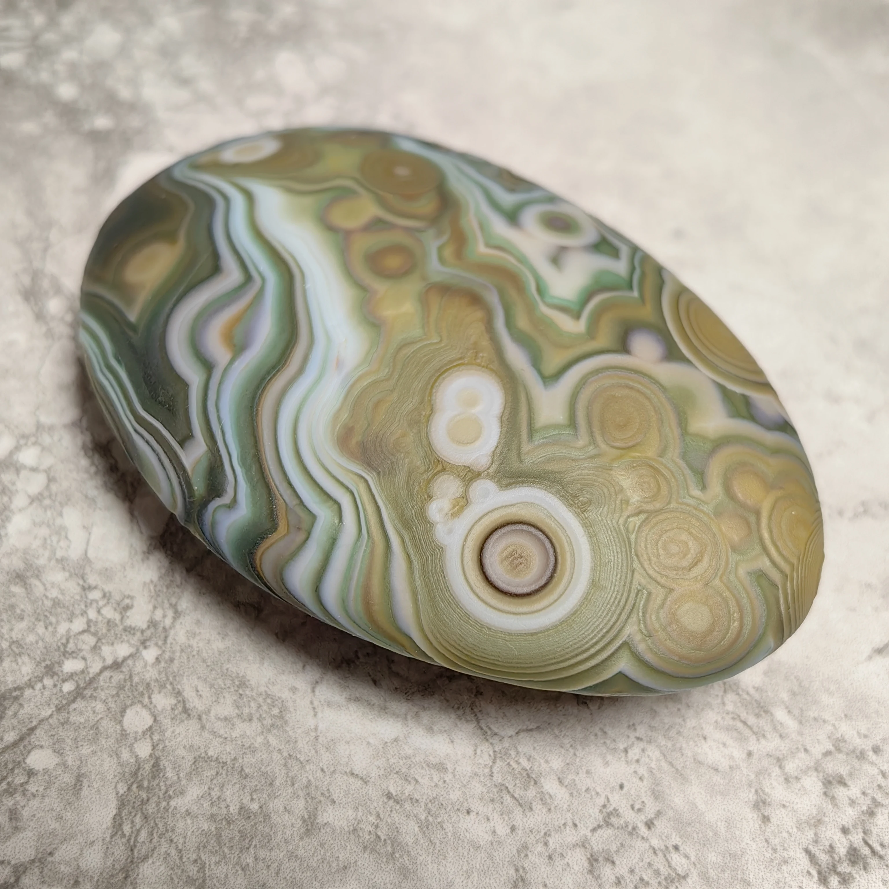  Natural Flower Eye Agate, Cloud Sea Landscape Palm Stones for Stress Relief Reiki Meditation Ward Off Evil Amulet