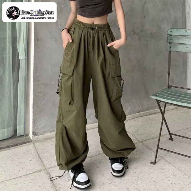 Elara 2026 New Women’s Ruched V-Neck Long-Sleeve Top and Pants Set, Fashionable Loose Blouse with High-Waist Wide-Leg Trousers