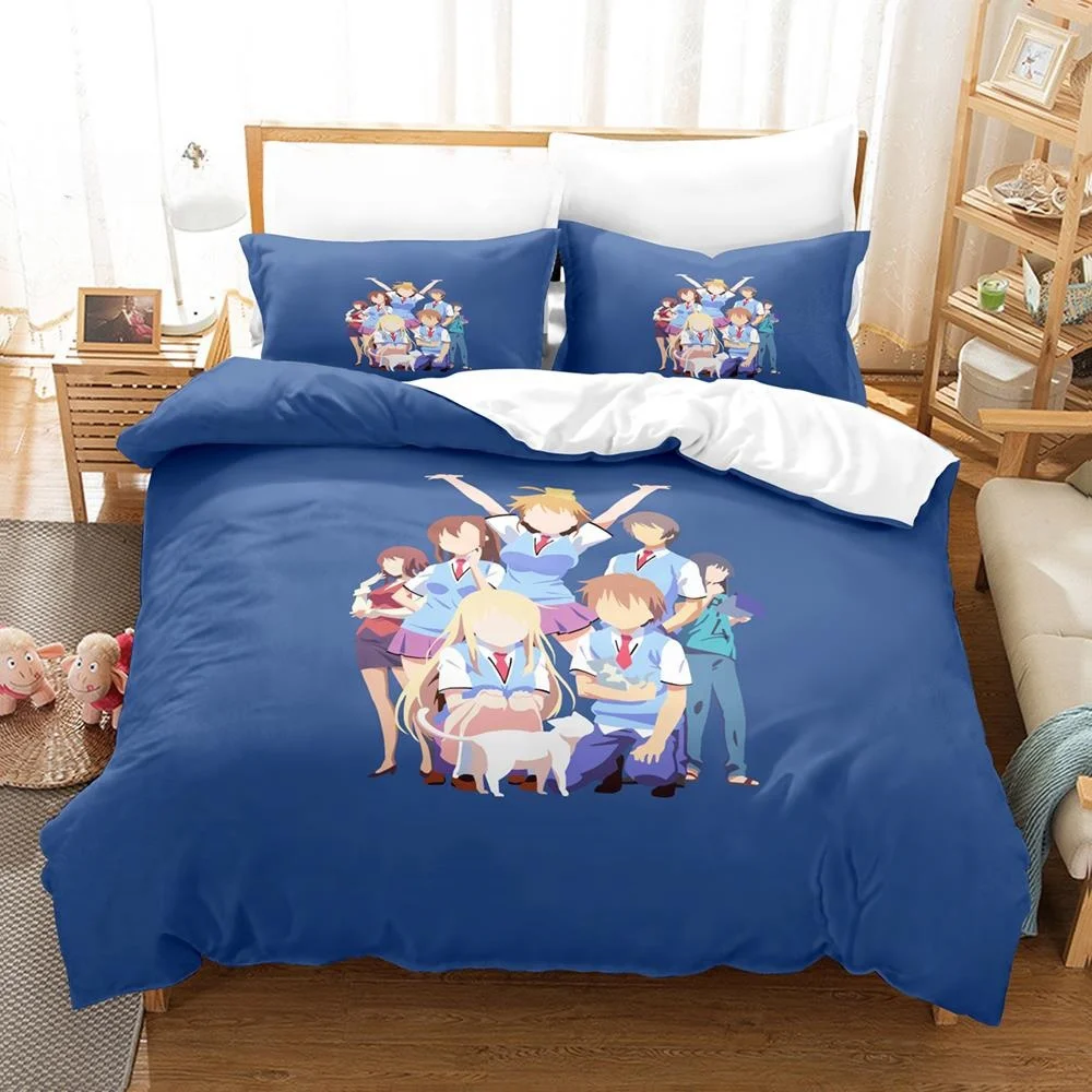 

3D Kawaii Girls The Pet Girl Of Sakurasou Bedding Set Single Twin Full Queen King Size Bed Set Adult Kid Bedroom Duvetcover Sets