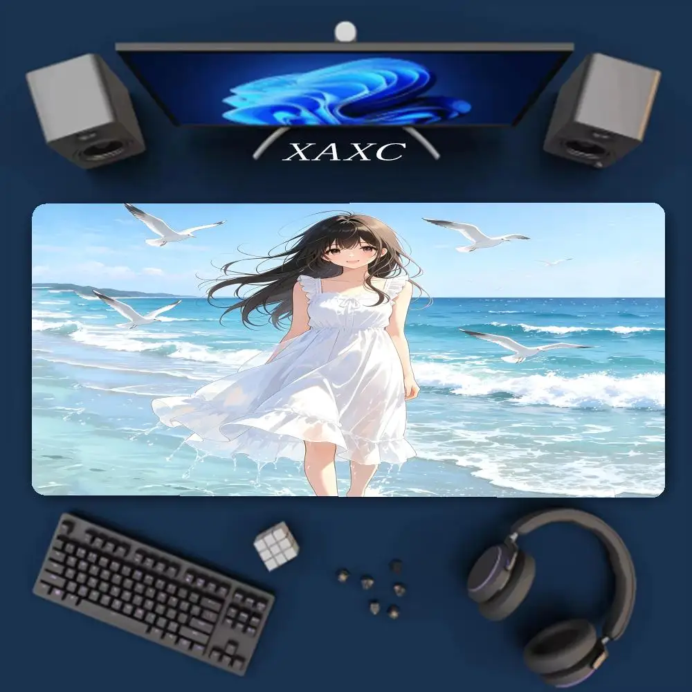 This exquisite beach-themed anime mousepad is an ideal choice for gaming, office work, or everyday use, and also a perfect XAXC
