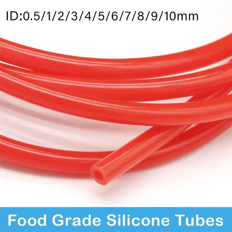 1 Meter ID 0.5 1 2 3 4 5 6 7 8 9 10 mm Silicone Tube Flexible Rubber Hose Food Grade Soft Drink Pipe Water Connector