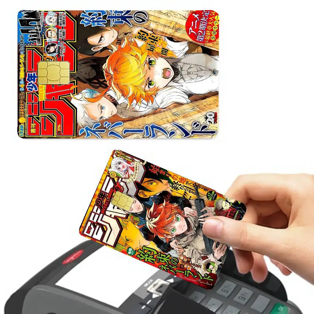 The Promised Neverland Retro Anime Anmie Sticker Film Skin Cover For Credit Card Debit Bank Card Front
