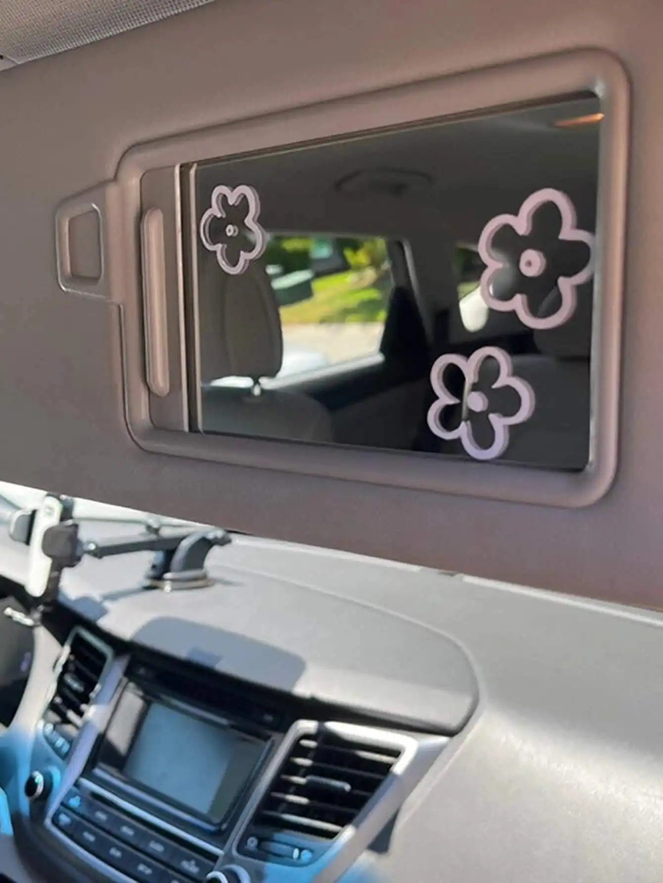 Blumenaufkleber für den Auto-Rückspiegel, wasserfeste Vinyl-Aufkleber, einfach abziehen und aufkleben, Auto-Deko