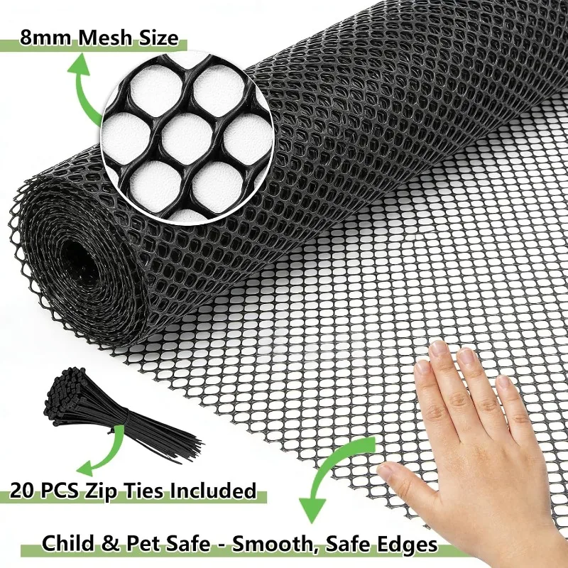 Plastic Chicken Wire Netting Roll Durable for Dogs, Poultry, Puppy, Garden Snake Barrier