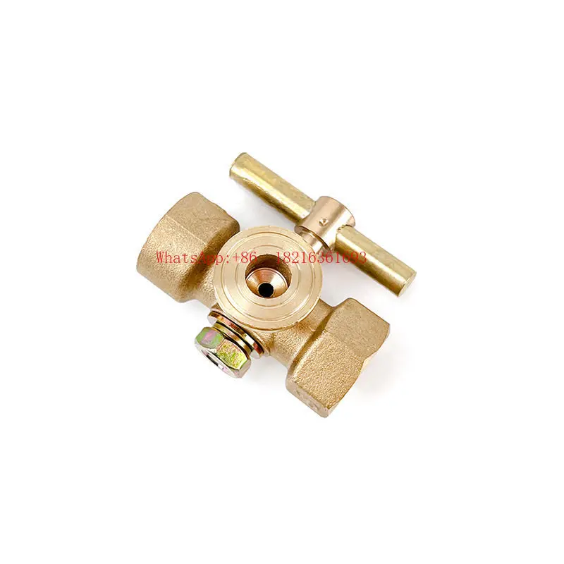 Gas Storage Tank Boiler Three-way Plug Valve Inner and Outer Wire 4-point Pressure Gauge M20x1.5 Valve Switch 1.6MPA