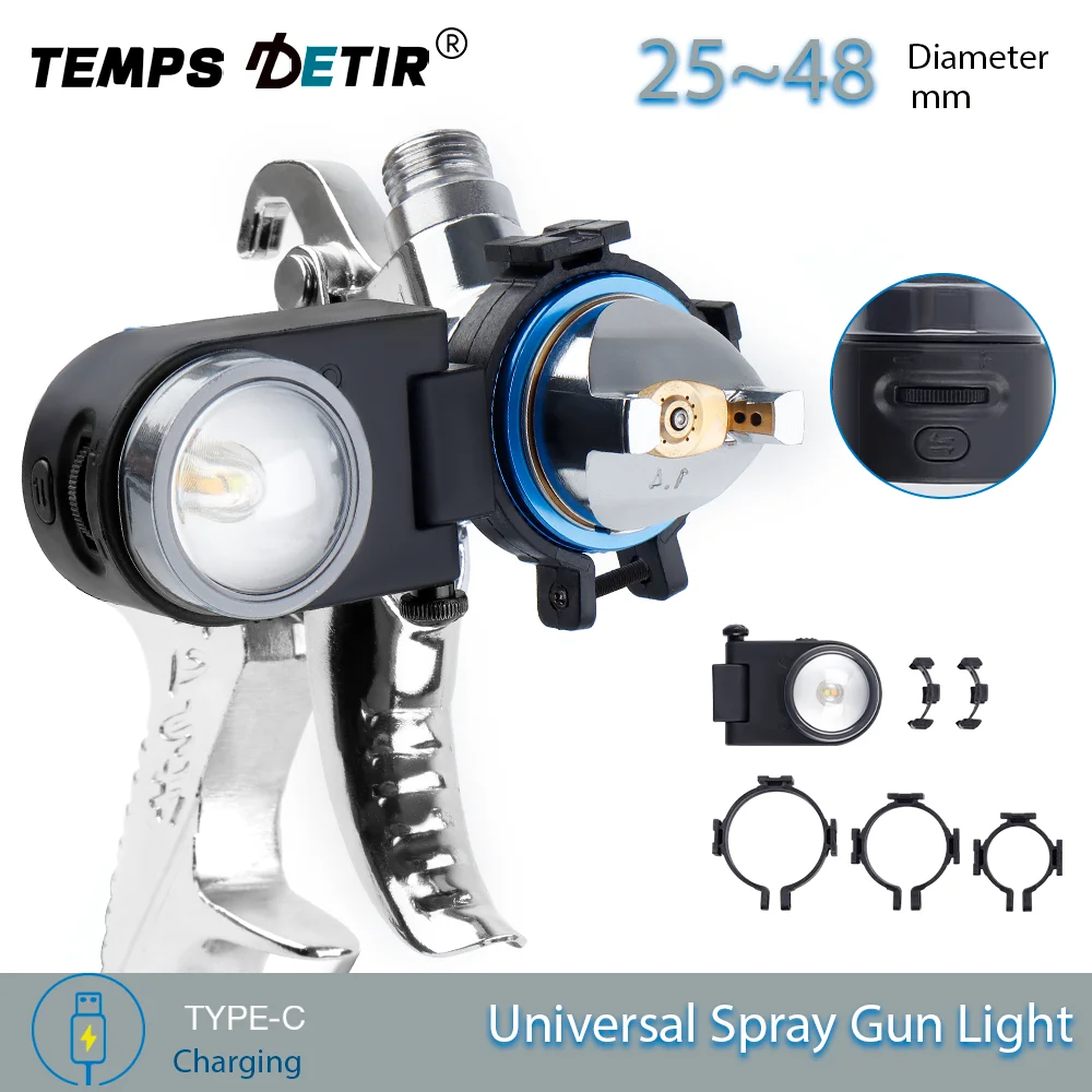 

25-48MM Universal Spray Gun Light Electric Lightweight Airbrush Paint Fill Light Flexible Slide to Adjust White/Warm White Light