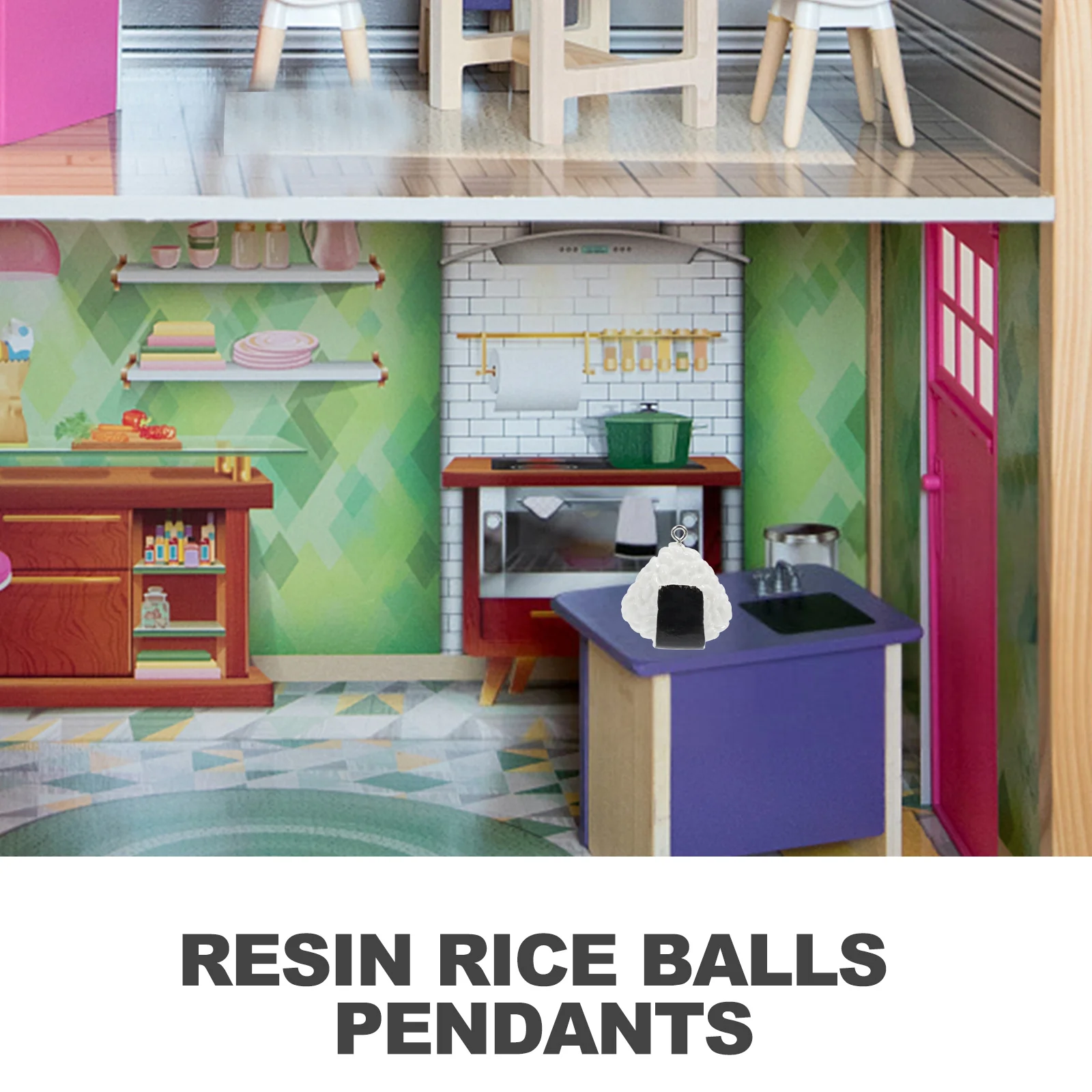 

10 шт., подвески из смолы, суши, рисовые шарики, прочные подвески для еды для изготовления ювелирных изделий, брелки, украшения для сумок, принадлежности для рукоделия «сделай сам»