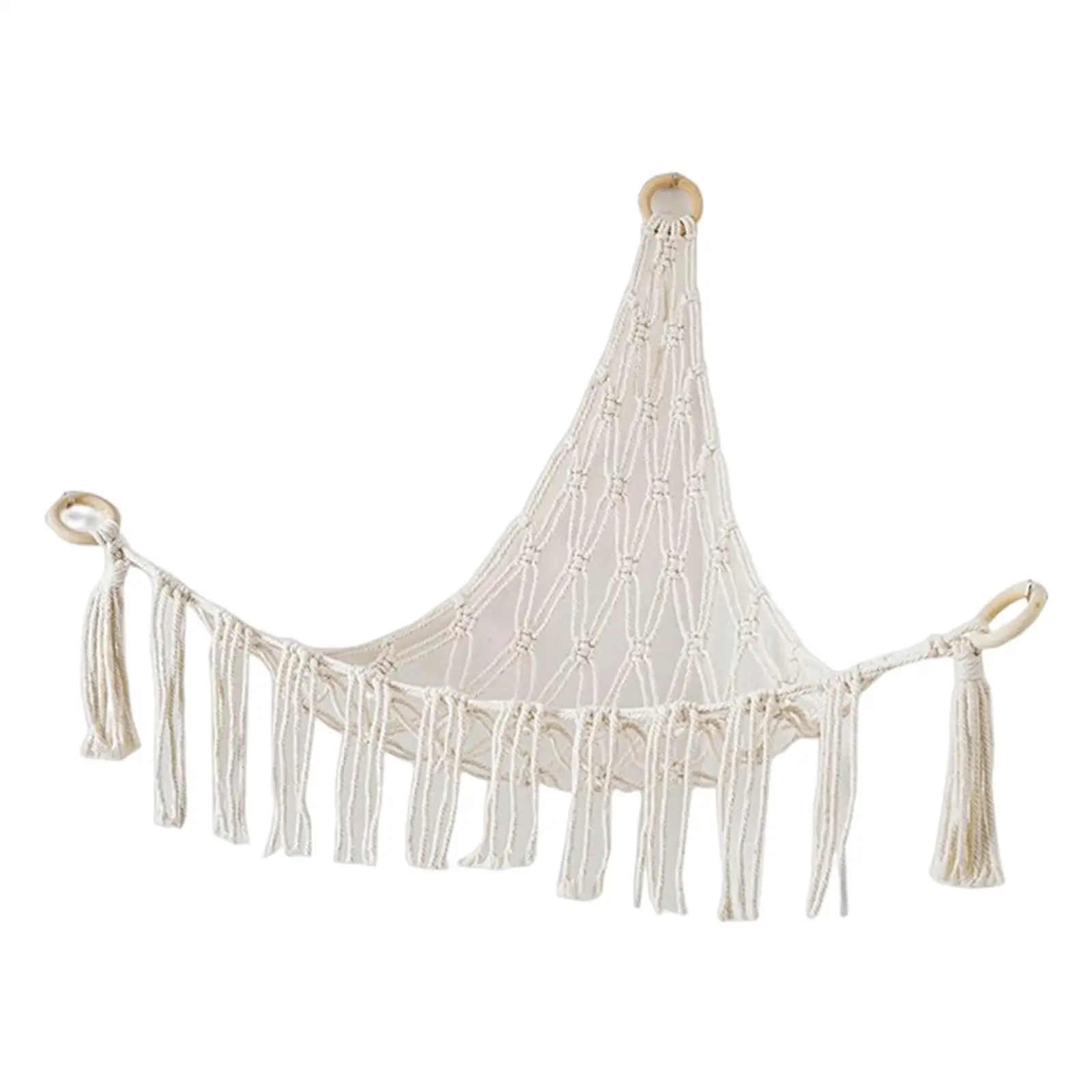 Soporte de hamaca de juguete colgante, macramé, red de almacenamiento de juguetes de peluche suave para decoración de adornos de dormitorio del