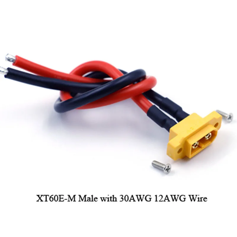 30A XT60E-M Plug Wire High Current Energy Storage Fixed Panel Socket Electric Scooter Lithium Battery Power Connector wigh Cable