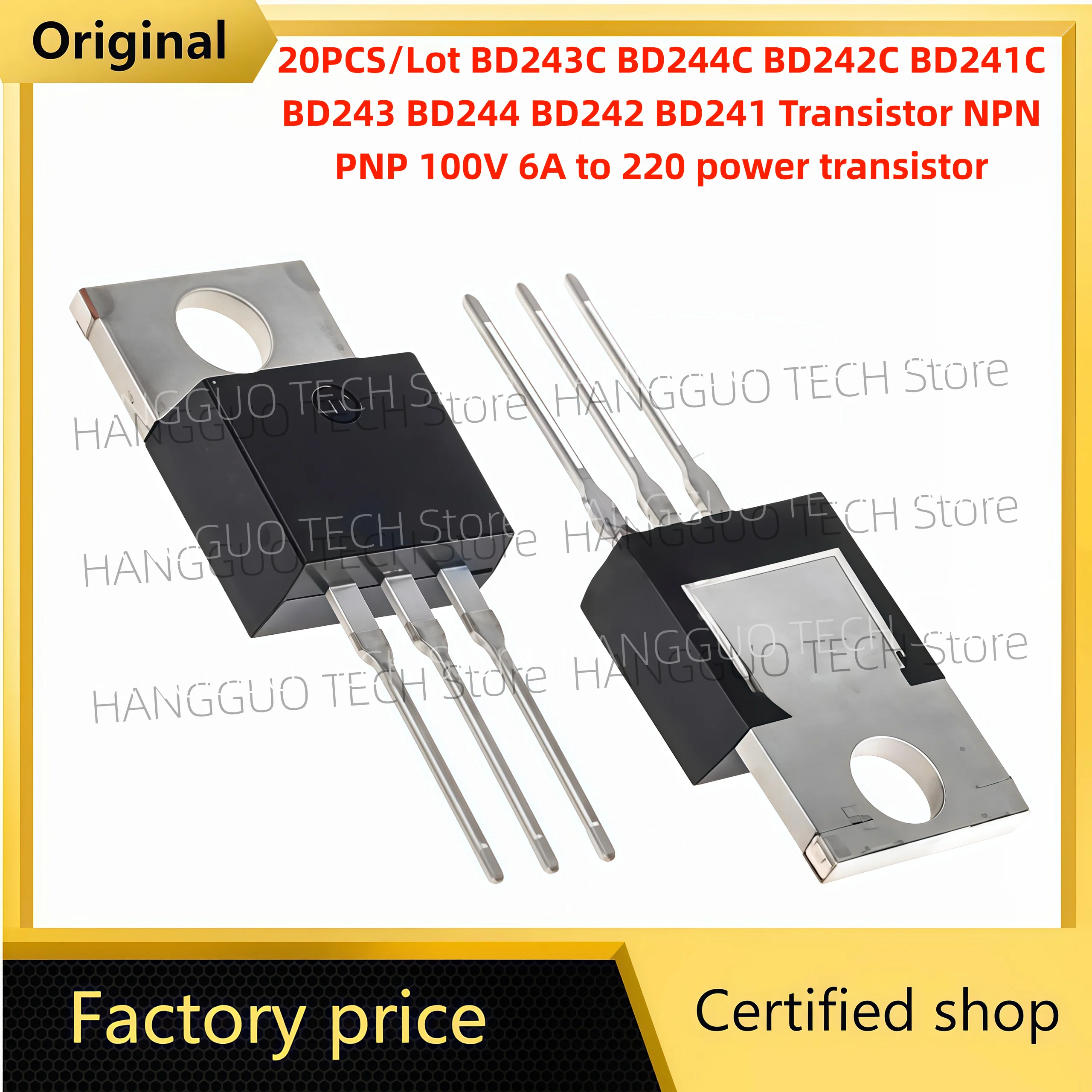 20 قطعة/الوحدة BD243C BD244C BD242C BD241C BD243 BD244 BD242 BD241 الترانزستور NPN PNP 100V 6A إلى 220 ترانزستور الطاقة