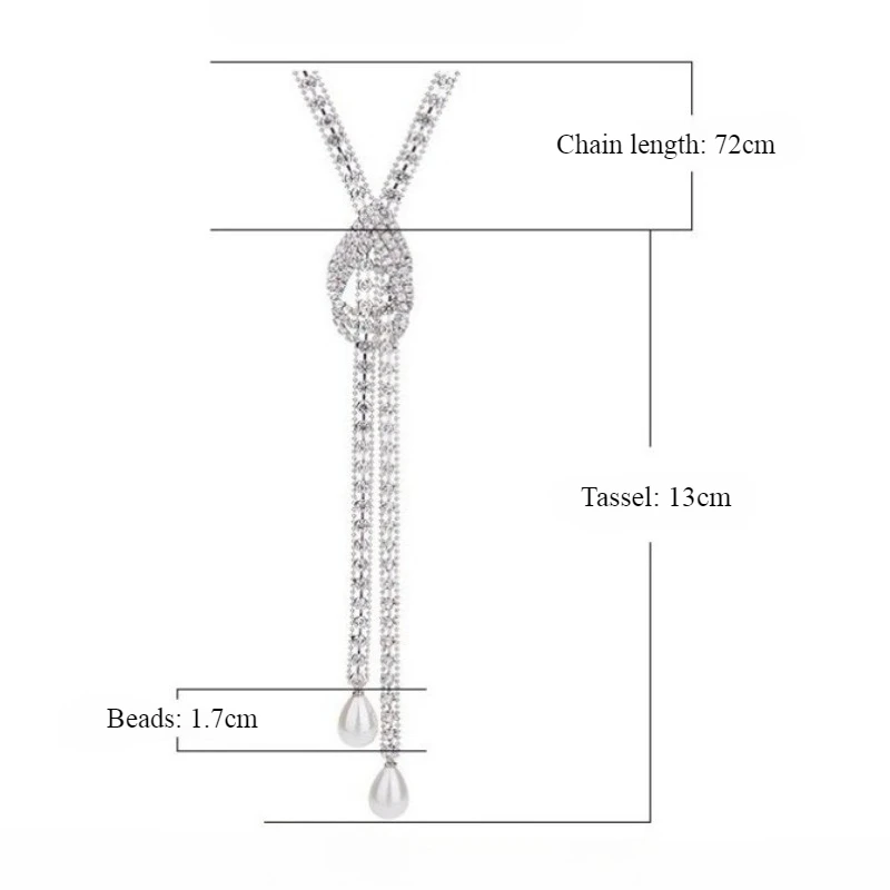 Wassertropfen Geometrische Fransen Pullover Kette Legierung Frauen Mode OL Vielseitige Lange Halskette Charme Schmuck – Detail 1