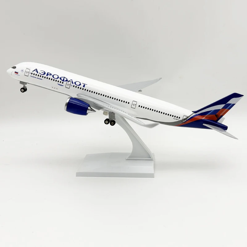 

30cm Resin Airplane Scale 1/250 Russian Airways A350 Model Aircraft Diecast Adults Toy Plane Static Collection With Display Base
