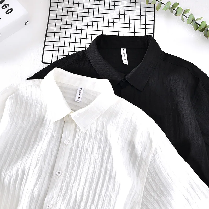 Italy New Short Sleeve Casual Shirt Mens Brand Quality Trendy Comfortable Sunscreen Top Clothes Plus Size M-4XL Chemise Homme
