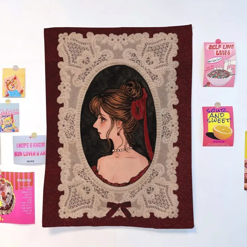 Sweet Girl Style Retro Chocolate Hand Drawn Illustration Wall Tapestry, Kawaii Wall Decor Cloth for Dorm & Bedroom