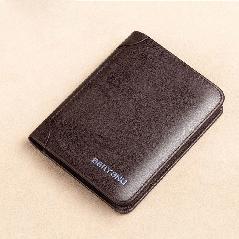 Luxury Wallet Men\'s cowhide Leather Short money clip Leather Vertical New Driver\'s License card holder Money clip