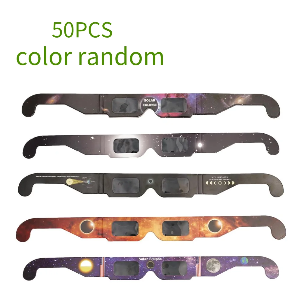 20/30/50pccs Paper Solar Eclipse Glasses Safe Direct Sun Viewing Glasses Shades for Total and Partial Solar Eclipse Observations