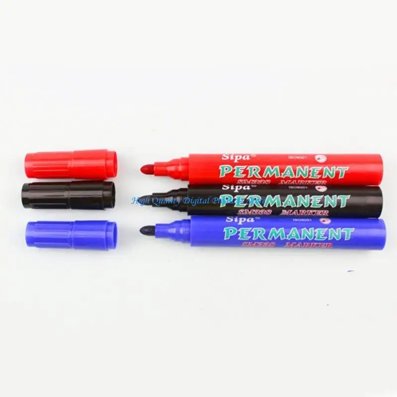 U2JE Multi-purpose Thick Black Markers Black Permanent Markers Works on Stone Metal Glass for Doodling Marking