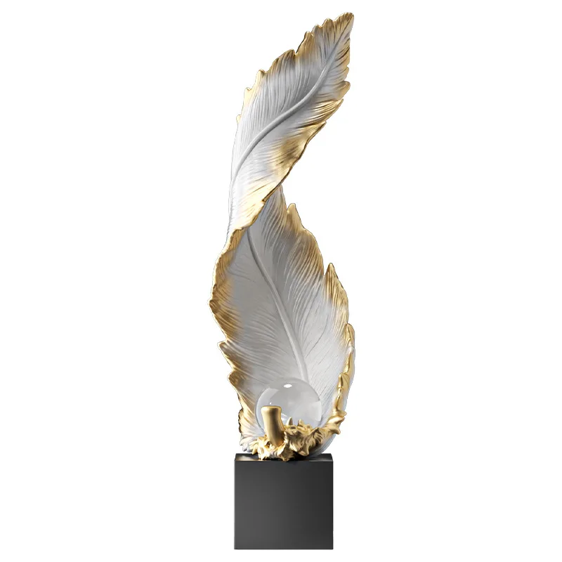 

Feather art entrance decorative ornaments light luxury high-end living room TV cabinet office floor housewarming gift