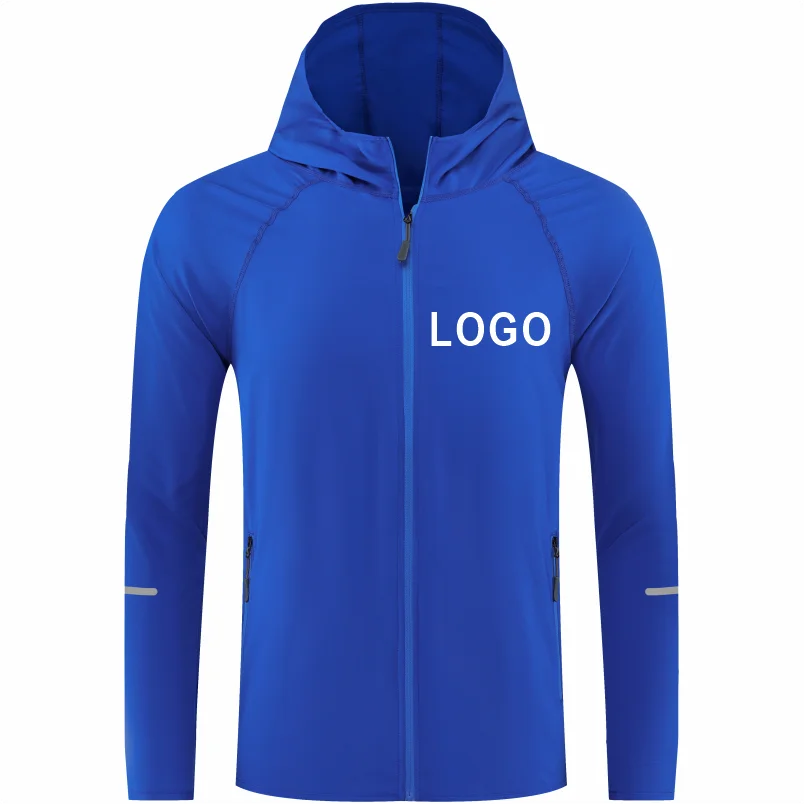 Casual Sports Hooded Zipper Jacket For Men And Women Running Outdoor Coat Spring\\Autumn Thin Jackets Customized Logo Print