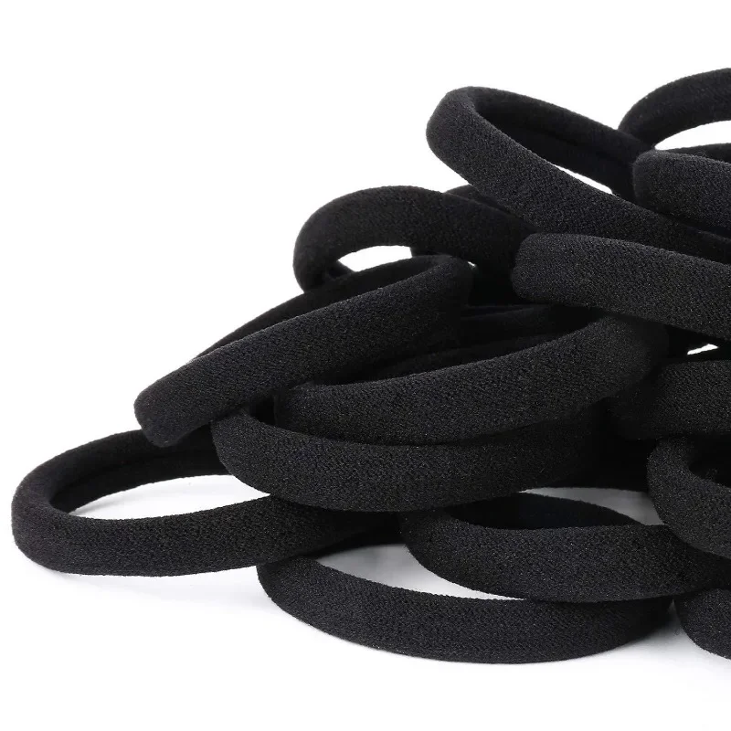 50-200 Stuks Hoge Elastische Haarbanden Vrouwen Meisjes Zwarte Haarband Rubberen Banden Paardenstaart Houder Scrunchies Kids Headrope Hoofddeksels onderdelen