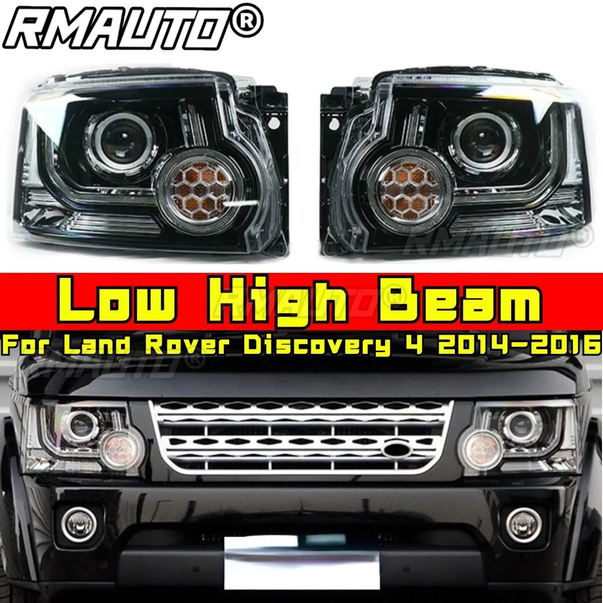

Для Land Rover Discovery 4 2014-2016 комплект кузова на подбородке ближнего света динамическая фара ходовые огни автомобильные аксессуары