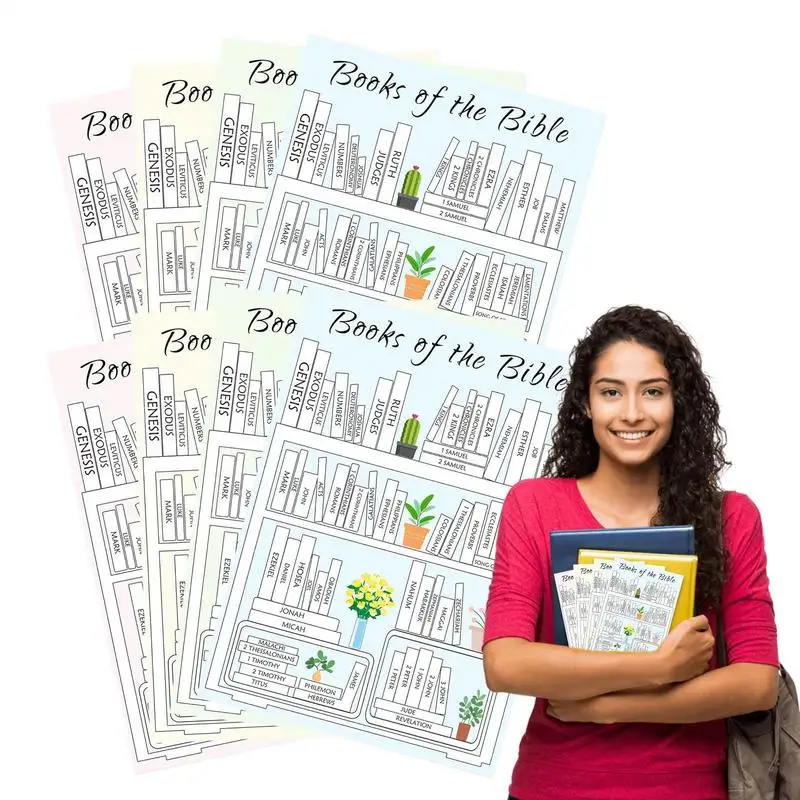 8 قطعة ملصقات الكتب المقدسة الورقية كتب الكتاب المقدس ملصق مائي للدراسة والقراءة ملصق مساعد للدراسة في المجلات المسيحية