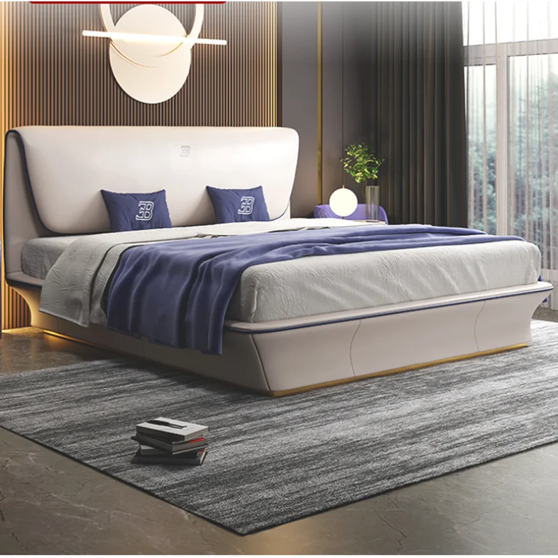 

Luxury Furniture Combination Solid Wood Bedroom Frame High Resilience Double Soft Mattress Graceful Shape Comfortable Bed Bases