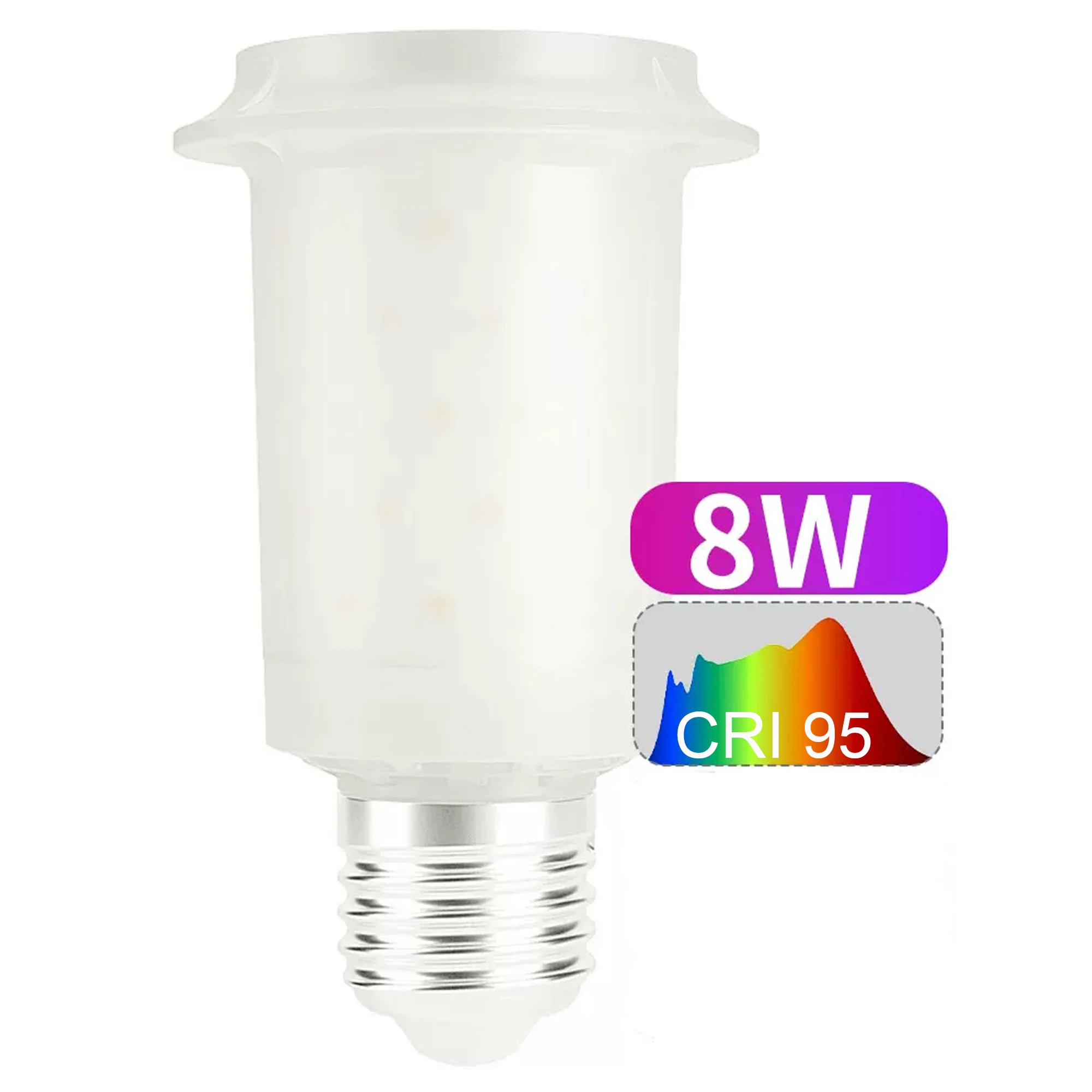 High CRI Ra 95+ 8W E27 220V LED Bulbs Light Natural White 4000K 550-650lm Flat Head Milky White Case for Hotel Office Table Lamp