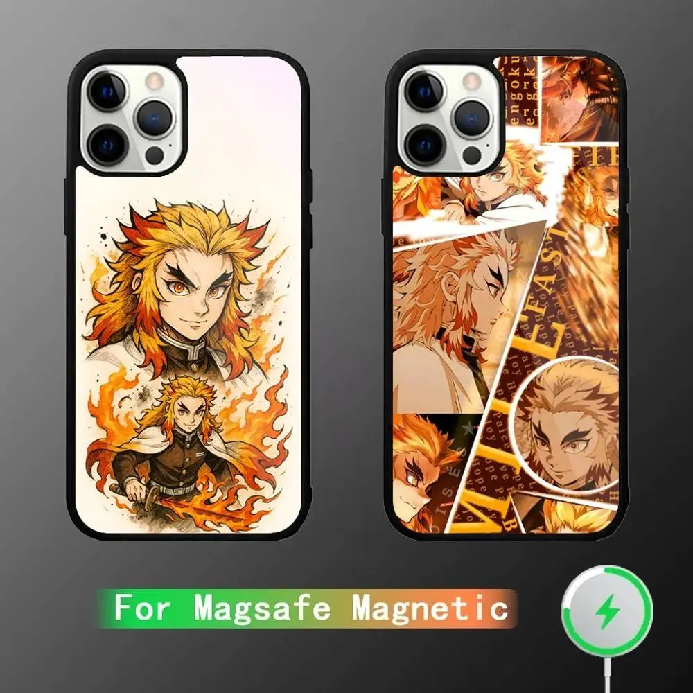 

Kyojuro D-Demon S-Slayer Phone Case For iPhone 16,15,14,13,12,11,Pro,Max,Plus,Mini,SE New Magsafe Magnetic Wireless Charging
