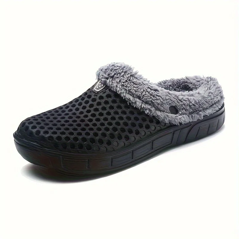 Slippers home outdoor warm thick cotton shoes winter hole shoes garden shoes casual