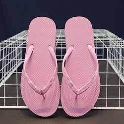 Solid Color Non-slip Leisure Couple Slippers Women Summer Beach Slippers Outdoor Women Flip Flops Breathable Beach Sandals Women