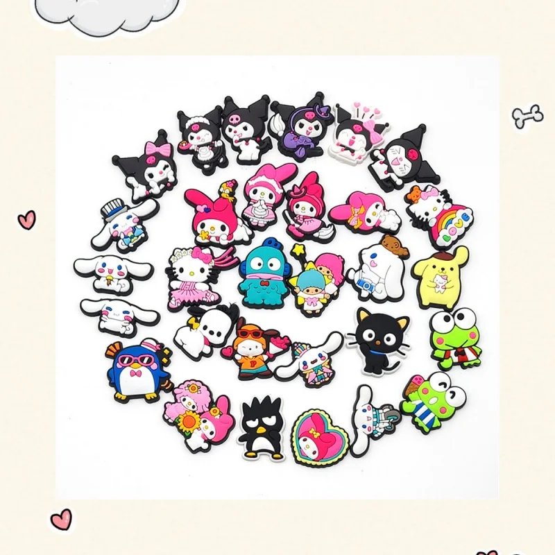 

Hot selling Sanrio decorative buckle set DIY shoe flower accessories waterproof and rust-proof shoe spike shoe buckles
