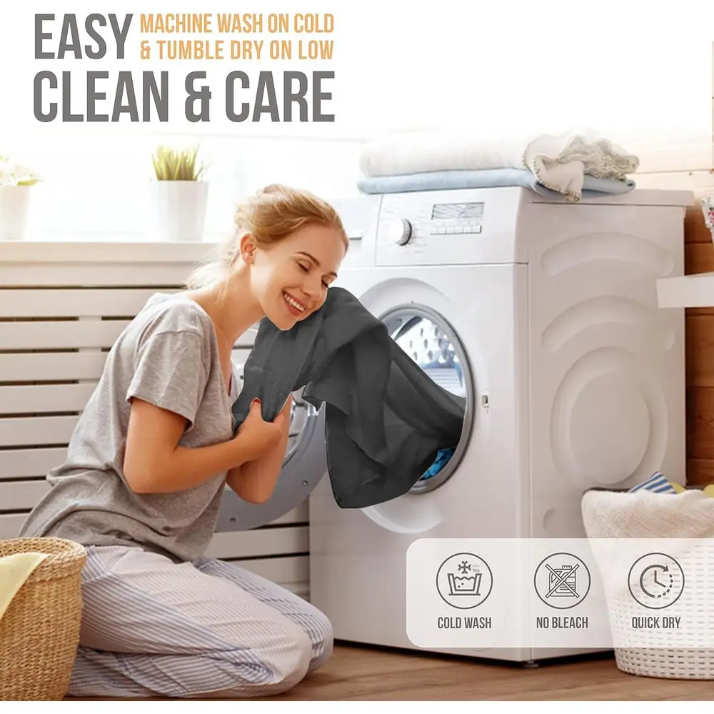 طقم ملاءات سرير كوين فاخرة - ألياف دقيقة تبريد ناعمة مع أشرطة مرنة، جيوب عميقة، 4 قطع، رمادي