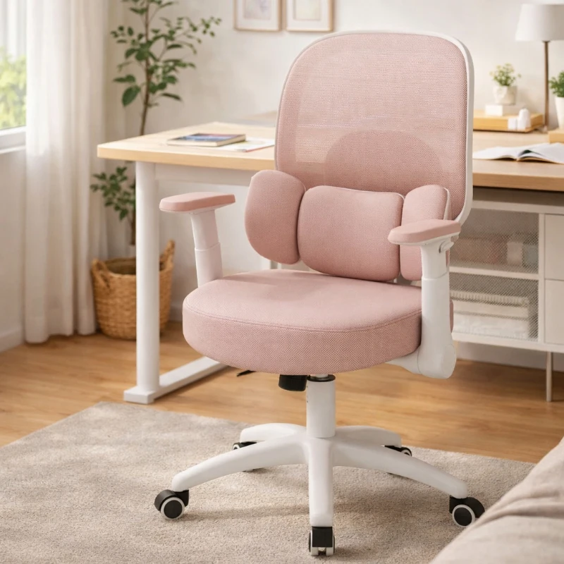 Study Chair Adjustable Height Ergonomic Student Chair Posture Correcting Seat Thick Cushion Chair for Kids Teen Study Home