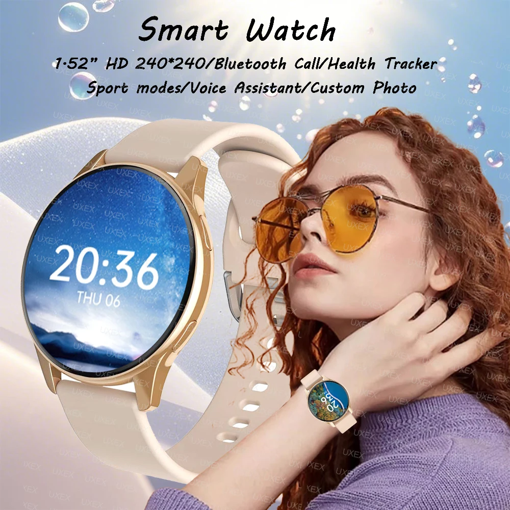 Jam Tangan Pintar Wanita Modis Hadiah Natal Layar Penuh Panggilan Bluetooth Foto Kustom Jam Tangan Multifungsi Pria Untuk Android Ios