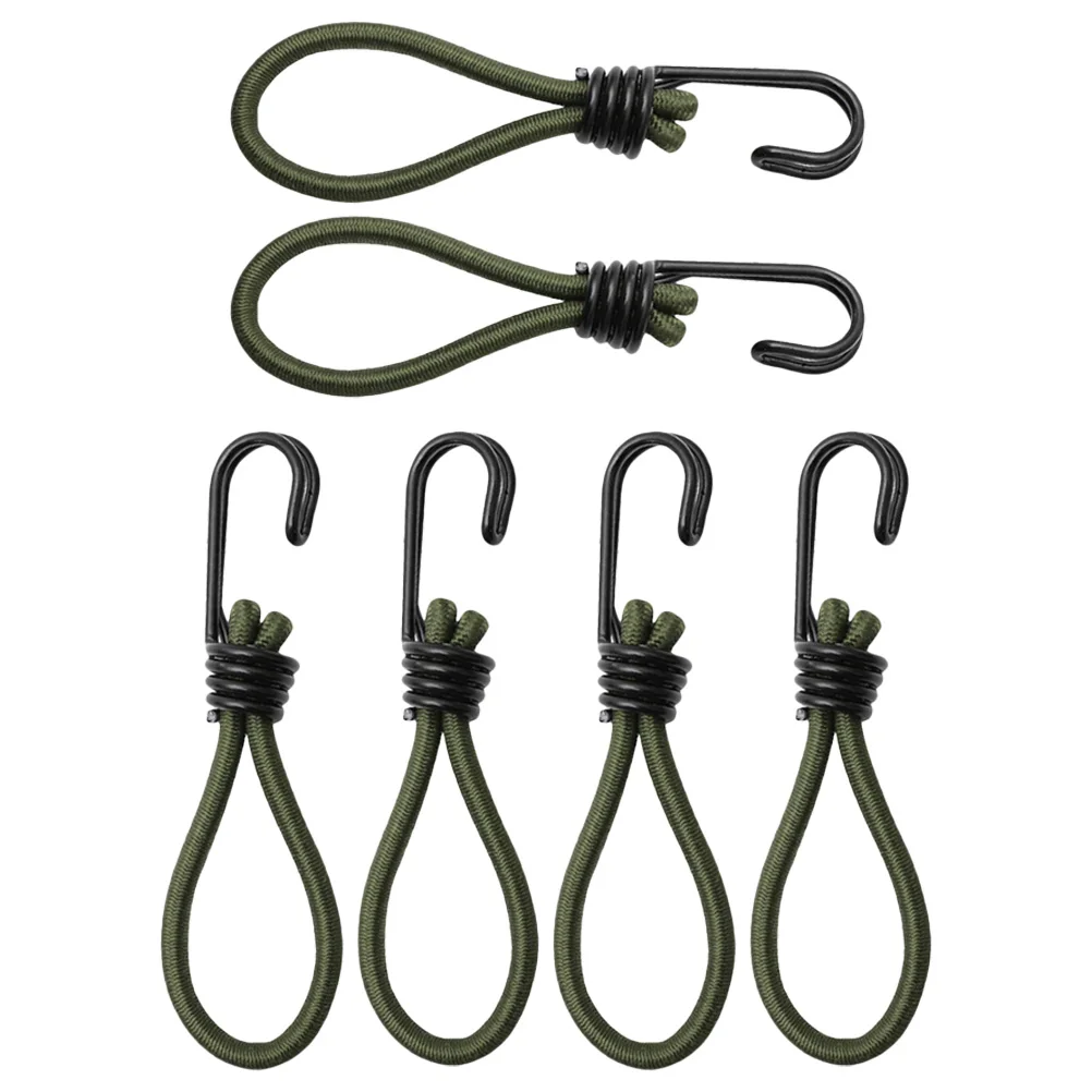 

6 Pcs Tent Accessories Bungee Cord Hooks Drawstring Elastic Rope Buckle Rubber Camping
