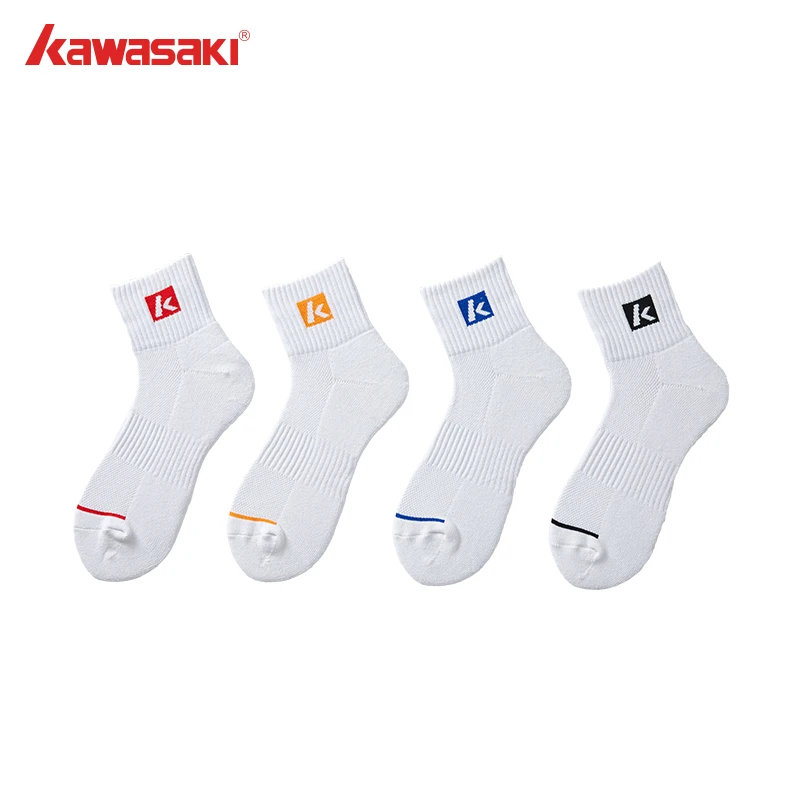 Kawasaki 2024 New Sports Socks Breathable Sweat-wicking Socks For Tennis Golf Wear or other Sports B6339