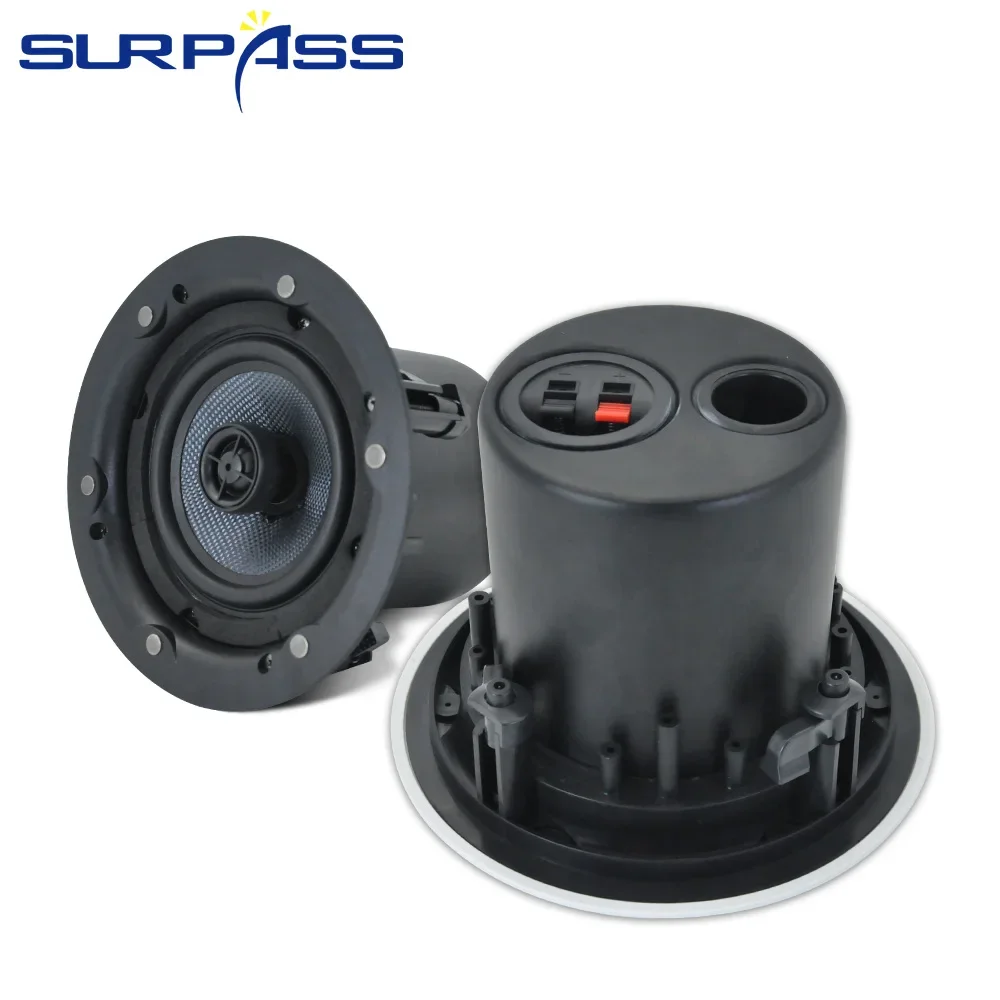 5.25 Inch Frameless Coaxial Ceiling Speaker High Quality Sound System Indoor Roof Loudspeaker with Magnetic Grill Back Cover