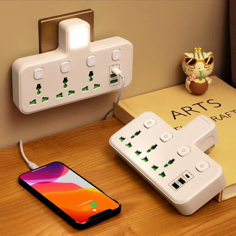 

U06 ЕС, Великобритания, розетка переменного тока, удлинитель, многоуровневая настенная розетка, универсальный сетевой фильтр, USB Cherger, отдельный переключатель, адаптер света