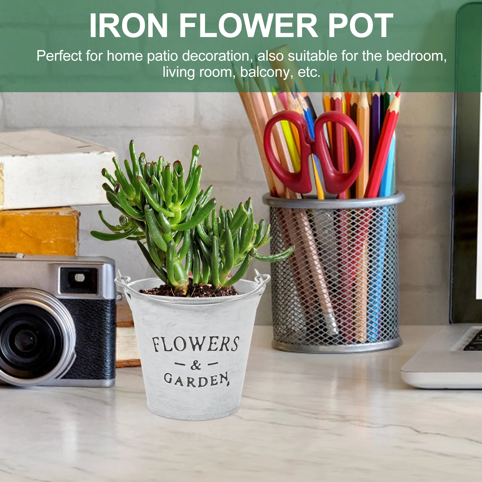 

4pcs Pot Iron Flower Pot Retro Planter Bucket Metal Vase Plant Vase Adornment for Plants Home Decor Dried Flower Container