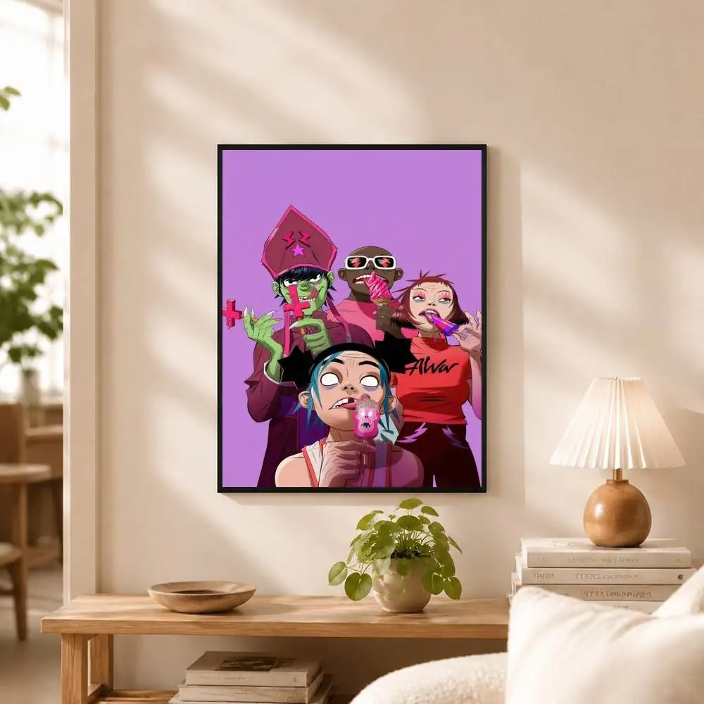 Virtual Music Band Gorillaz  Poster High Quality Dorm Living Room Aesthetic Wall Decoration Painting Stickers Gift