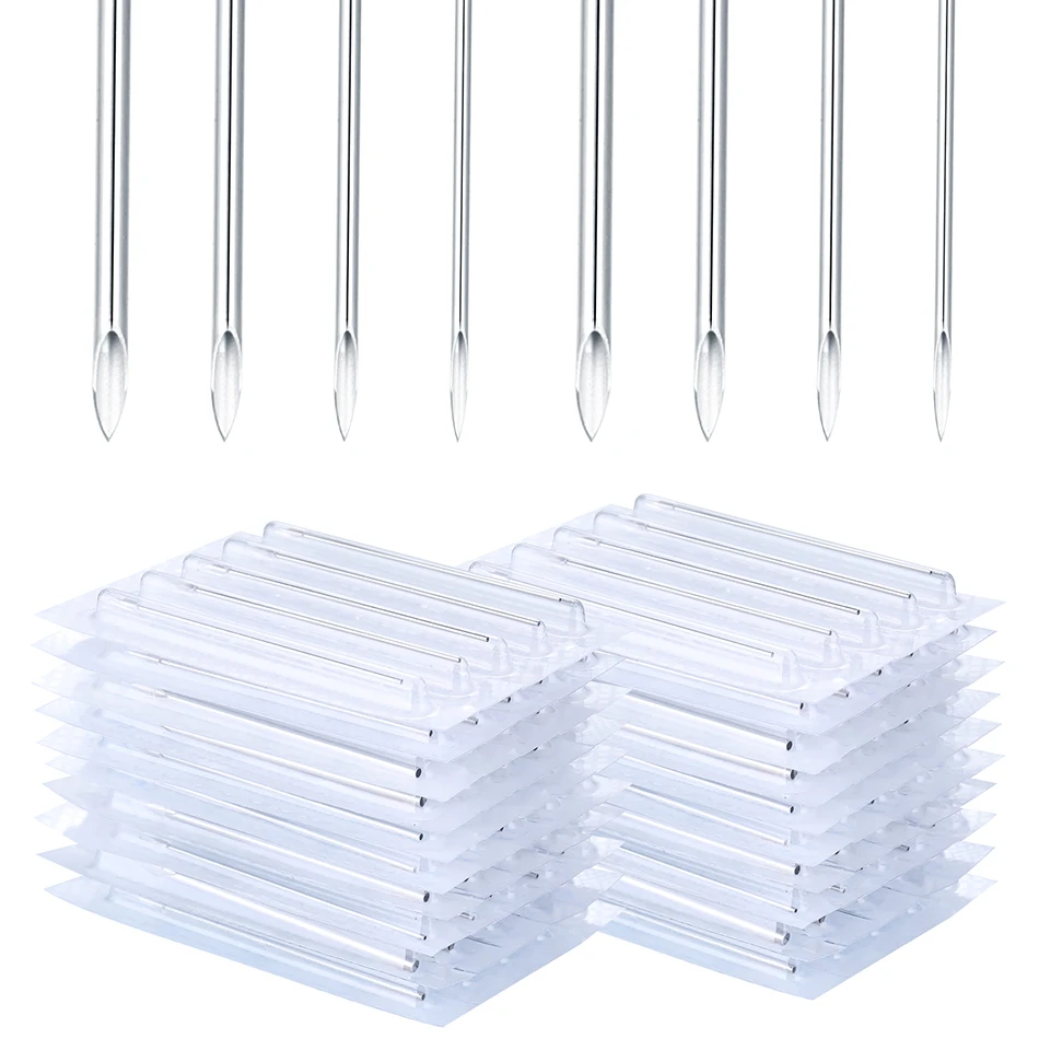 10pcs/lot Steel Disposable Sterile Body Piercing Needles Medical Tattoo Needle for Navel Nipple Lip Ear Nose Eyebrow Puncture