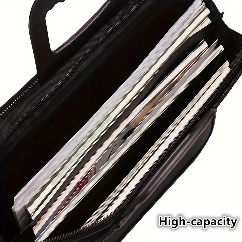 Portable A4 File Bag with Multiple Layers - Ideal for Office, School, and Travel - Minimalist Business Briefcase