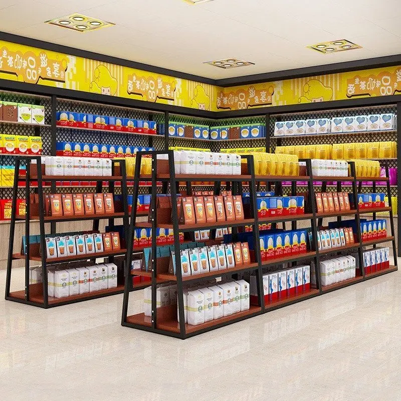 مخصص. سوبر ماركت الجرف خزانة عرض الرف الطابق متعدد الطبقات الخشب تخزين الرف متجر مريح تخزين تجاري النبيذ C